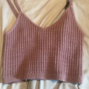 mauve ribbed tank top